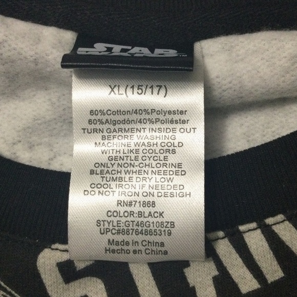 Star Wars Darth Vader Boys Crew Neck Pullover Sweatshirt - Picture 3 of 6